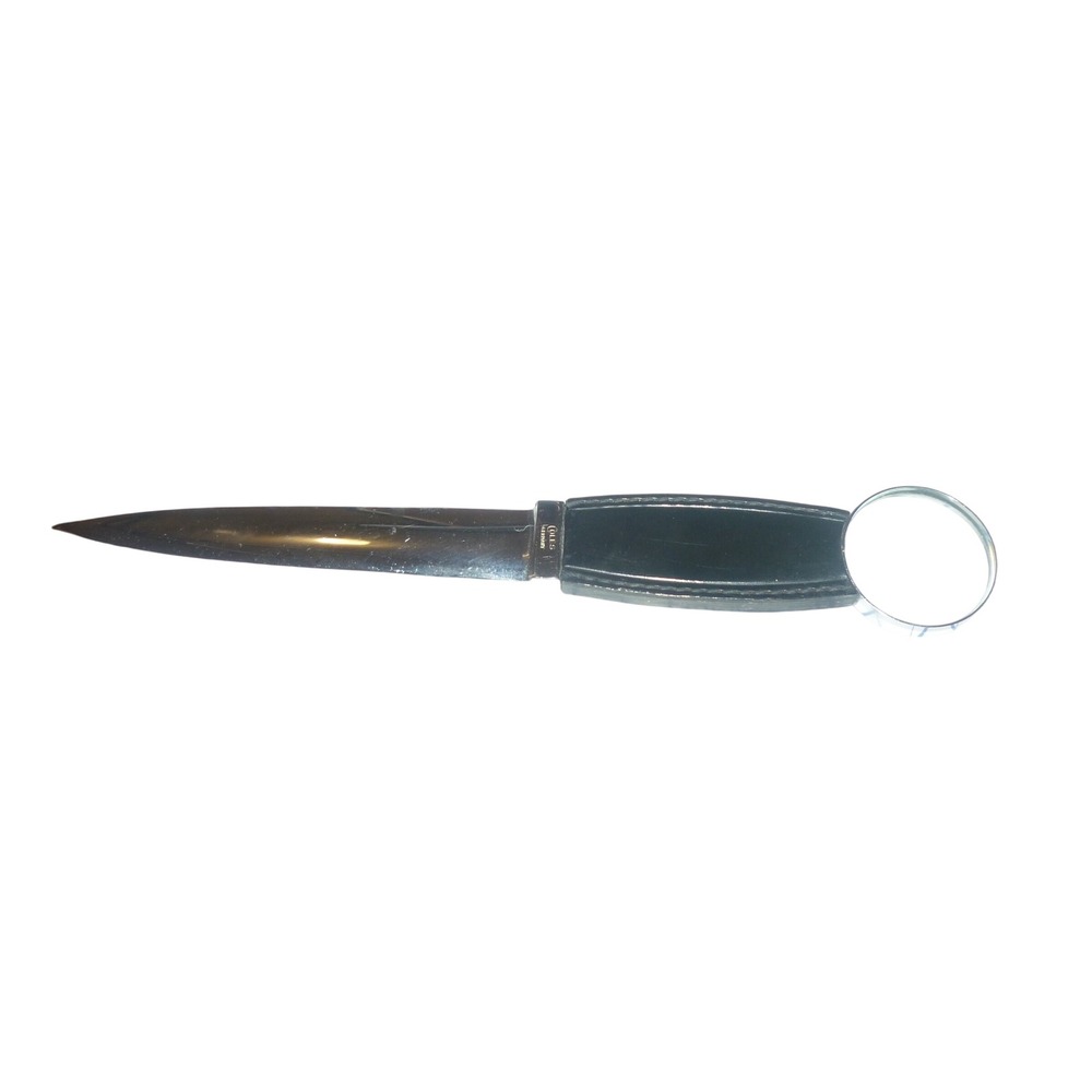 Vintage‎ Coles Germany Letter Opener with Magnifying Glass Leather Handle Silver